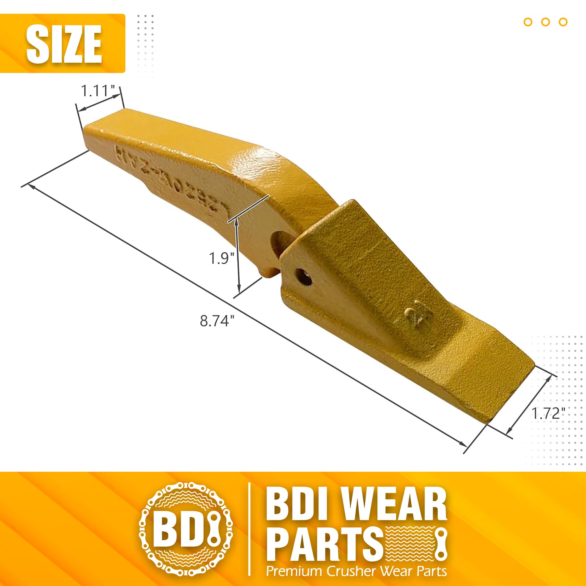 BDI Wear Parts Weld-on Flush Mount 2A Bucket Shanks 2AH Original